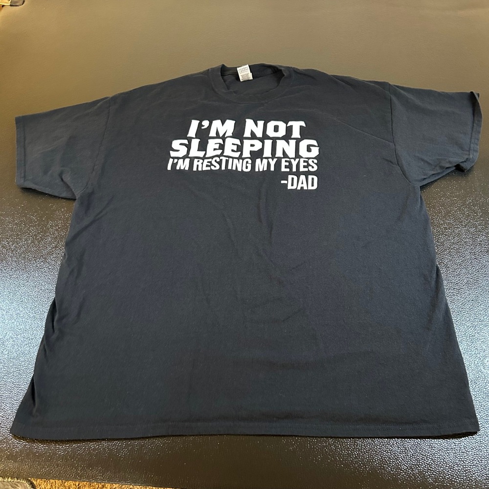 Gildan Funny Dad T-Shirt Resting My Eyes Graphic Tee Short Sleeve Black Mens 2XL